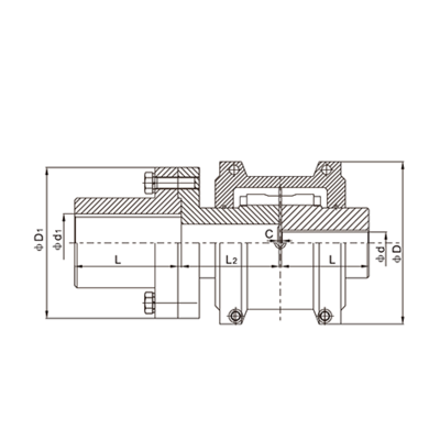 JSD 单法兰蛇形弹簧联轴器