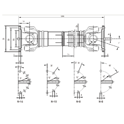 SWC-BH 标准伸缩焊接式万向联轴器